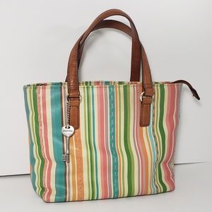 Fossil Small Leather Strip Handbag